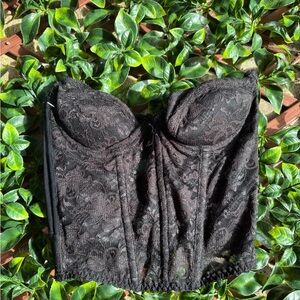 Chic Black Lace Corset Top